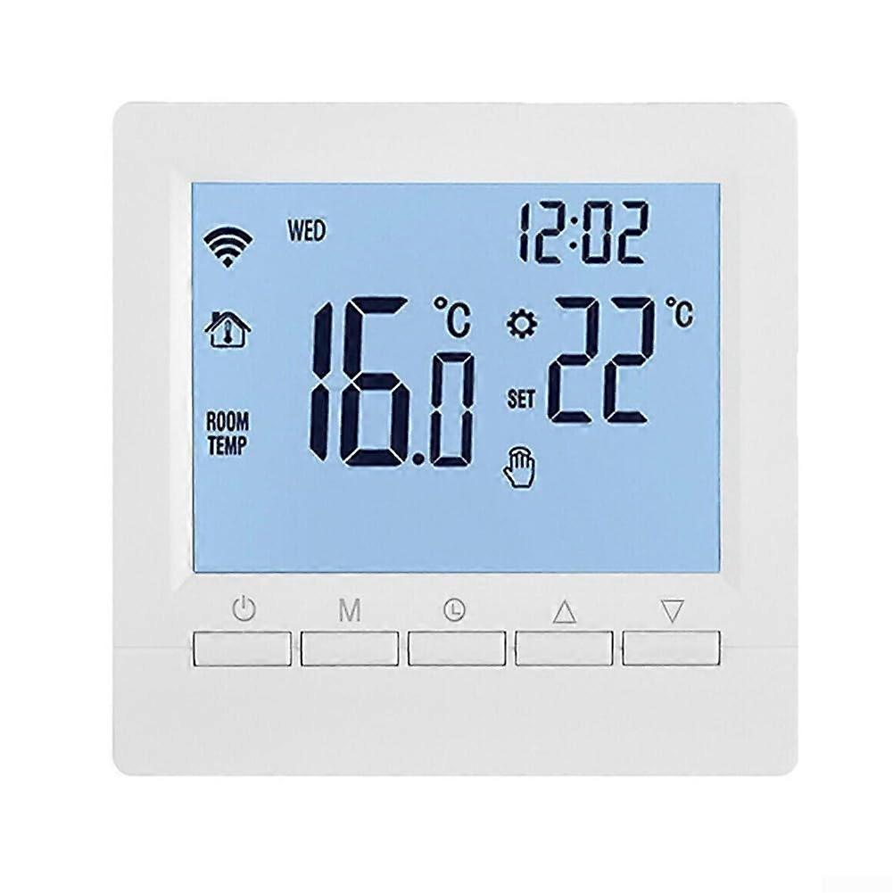 WiFi Thermostat for Electric Floor Heating 16A, Smart Programmable LCD with Voice Control