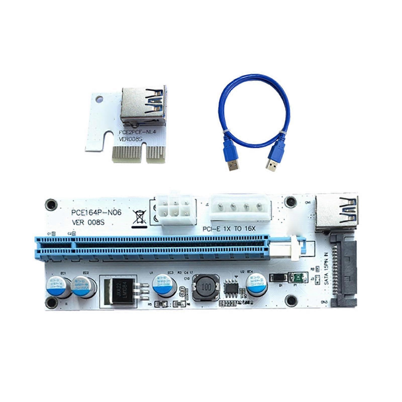 VER008S PCIe 1X to USB 3.0 GPU Riser Card Speed Stable Power Delivery for Mining