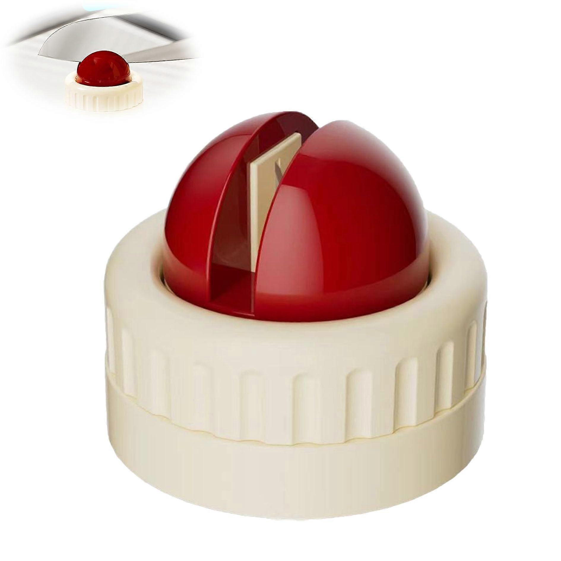 Professional Tungsten Steel Knife Sharpener with Suction Cup Base for Fast Kitchen Blade Sharpening (Red)