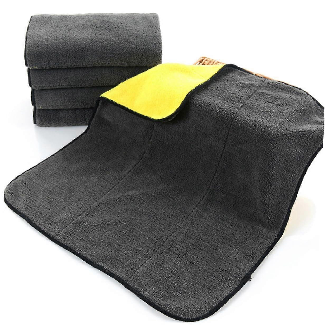 2pcs Thickened Microfiber Car Cleaning Cloth DoubleSided  Absorbent Scratch Car Wash Towel