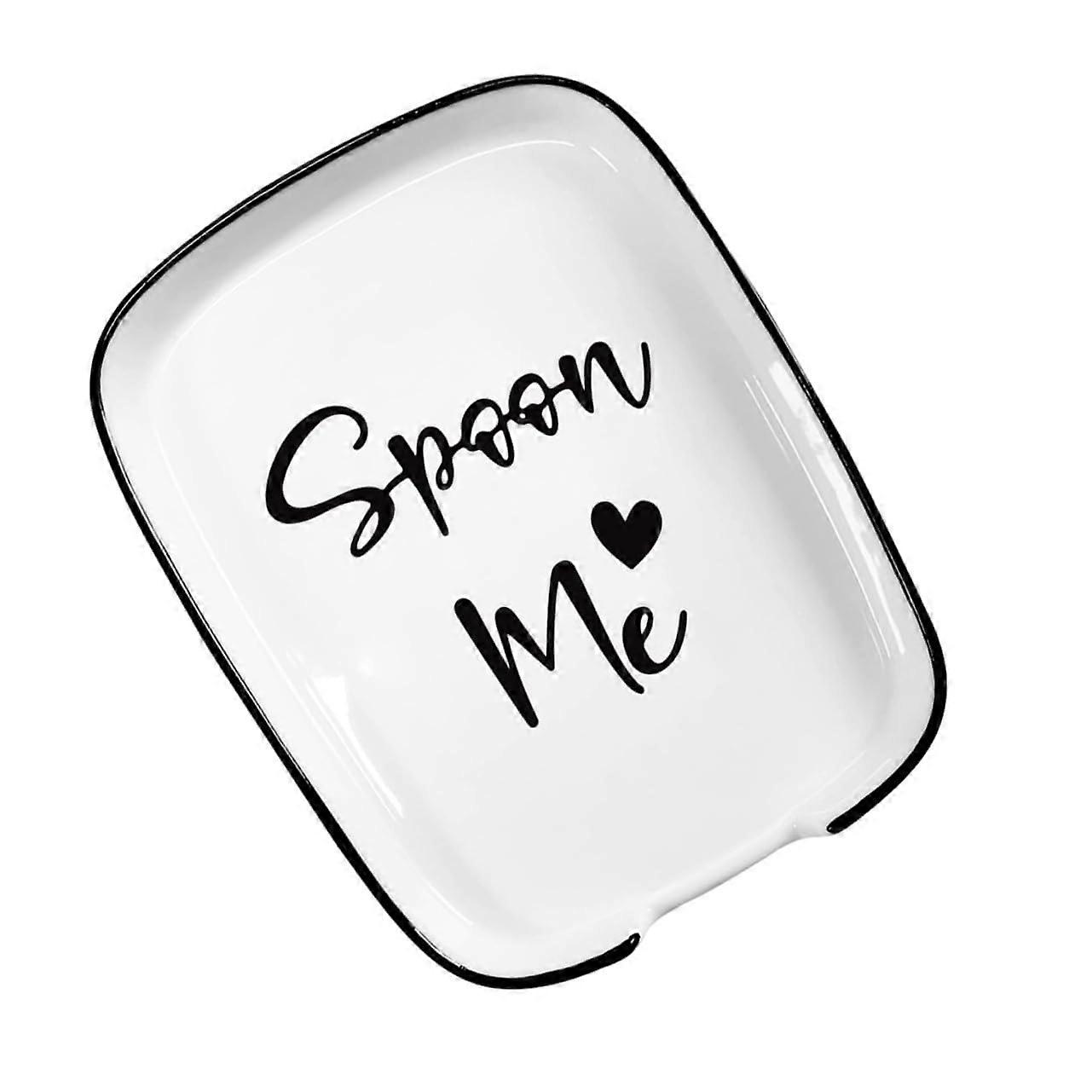 Ceramic Spoon Rest for Kitchen Counter Stable Utensil Holder with Multipurpose Snack Tray