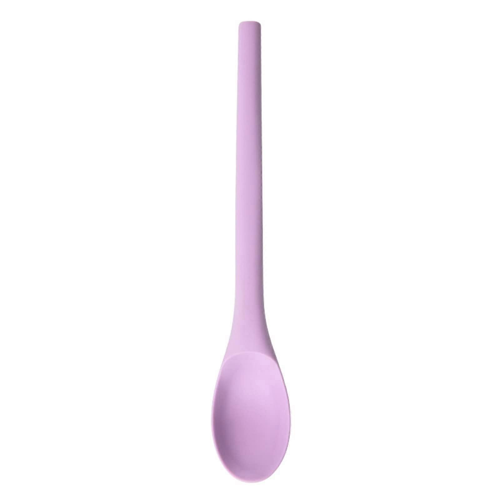 Silicone Tea Spoon Long Handle Dishwasher Safe Multi Purpose for Tea Coffee Rice Soup Dessert