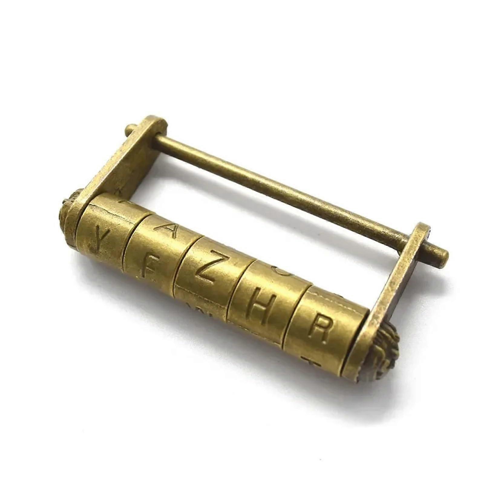 Combination Padlock 5 Letter Fixed Password Cabinet Lock for Box, Durable Metal Construction