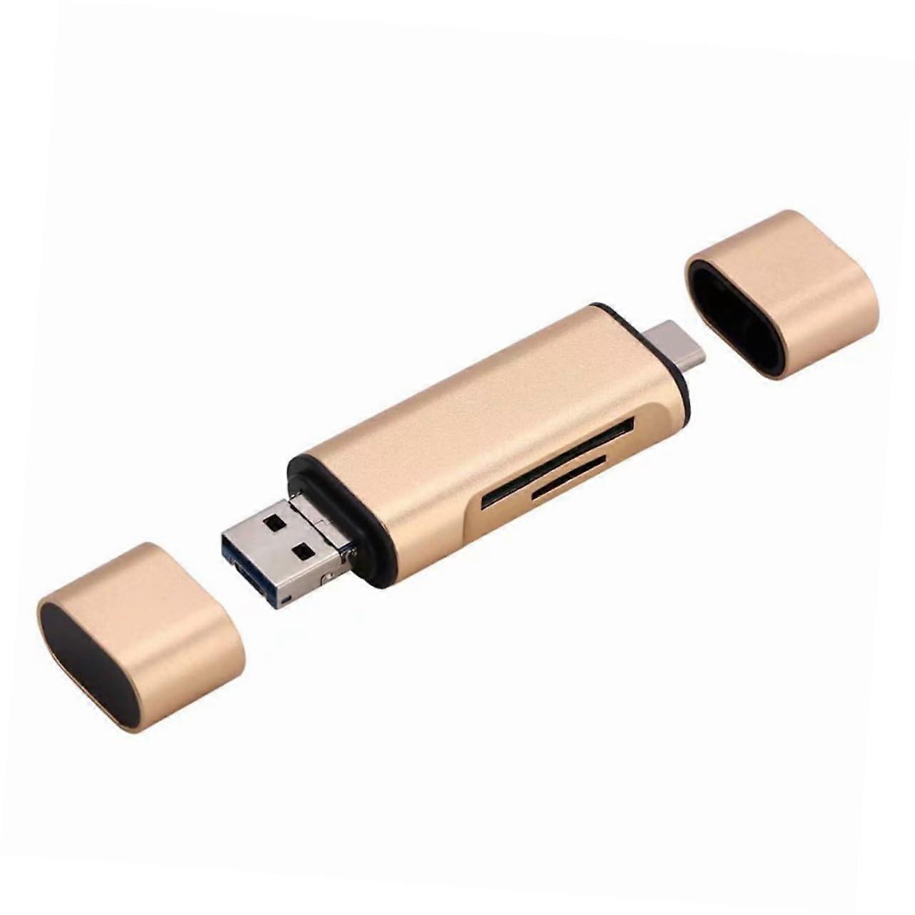 USB C and Micro USB OTG Card Reader Adapter, Dual Interface, Speed Transfer for Laptop and Android