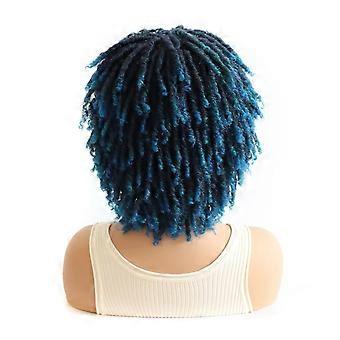 6" kort dreadlock twist paryk til sorte kvinder syntetisk krøllet fuld paryk til mørk