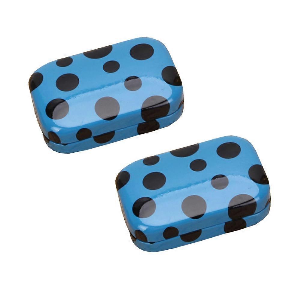 Lense Case Creative Lenses Container for Storage 6Pcs Blue Pattern