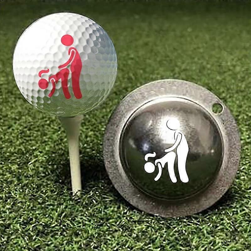 Golf Ball Marker Stencil with Unique Alignment Tool, Funny Design, Stainless Steel
