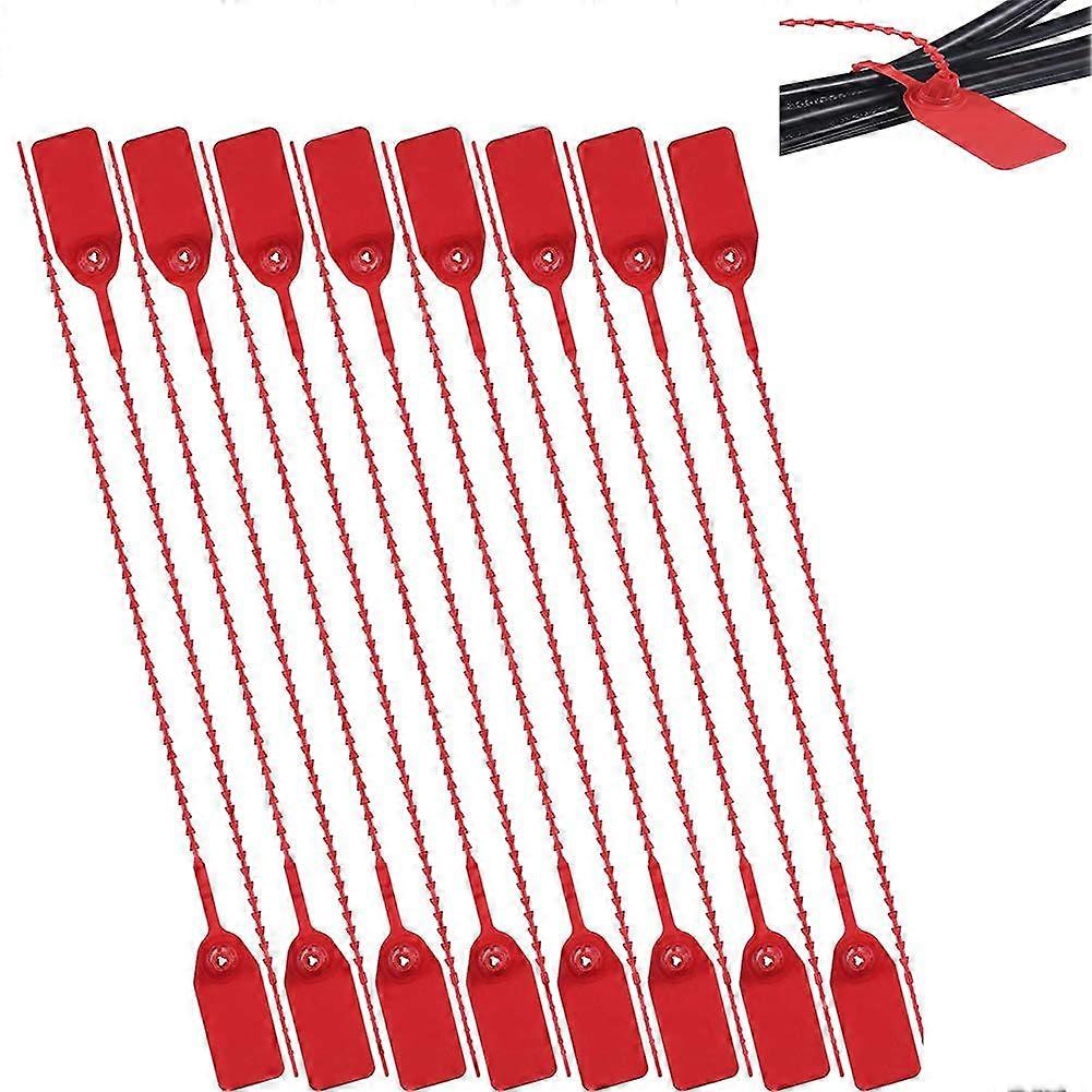 200 Pack Red Adjustable Plastic Security Seal Tags with Tamper Evident Lock for Bags