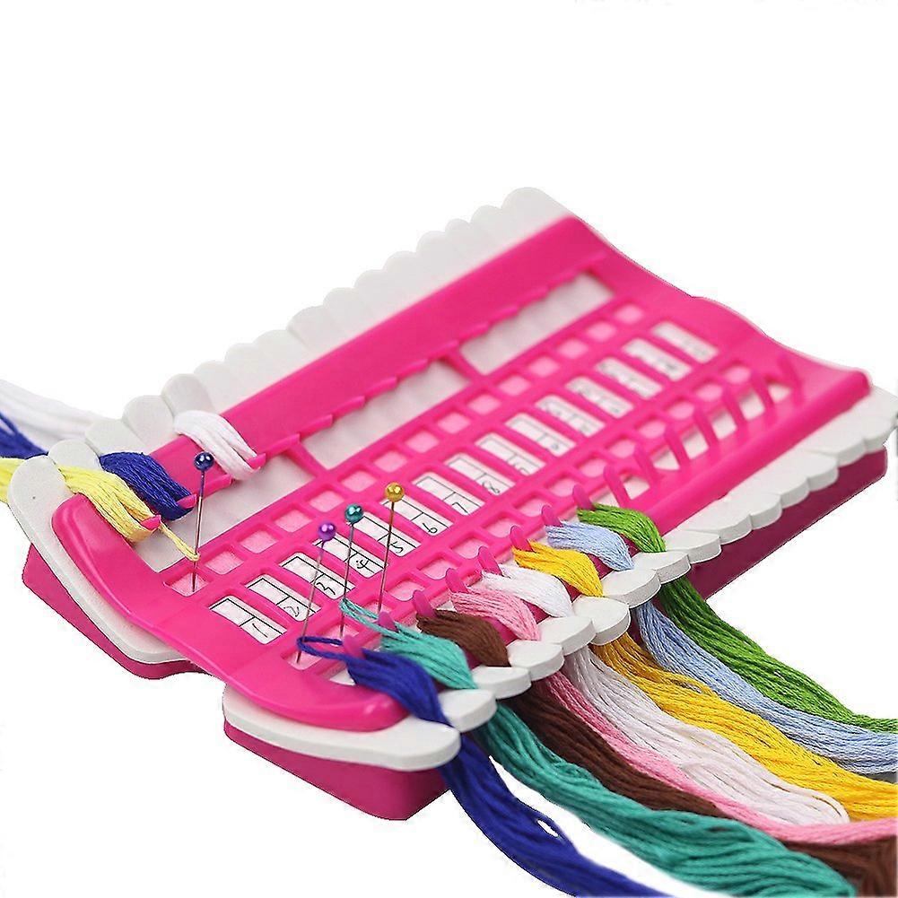 Cross Stitch Organizer 30 Position Plastic Floss Storage Board with Embroidery Thread Holder Red