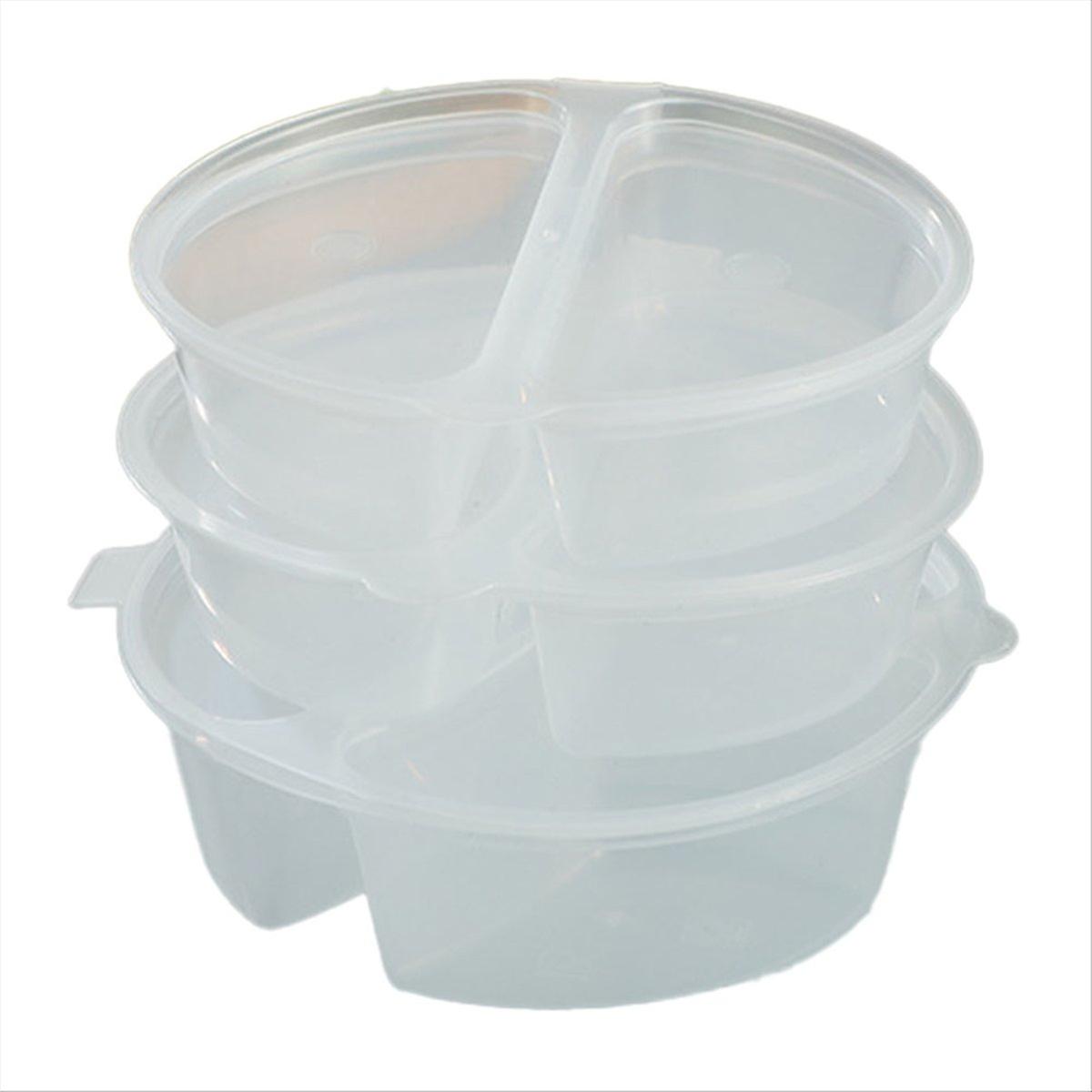 50PCS Containers with Lids Double Compartment Condiment Containers