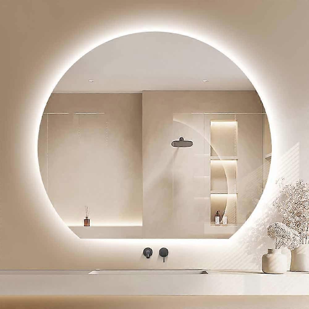 36 Inch LED Backlit Bathroom Mirror with Dimmable AntiFog Lighting, Frameless ShatterProof Design