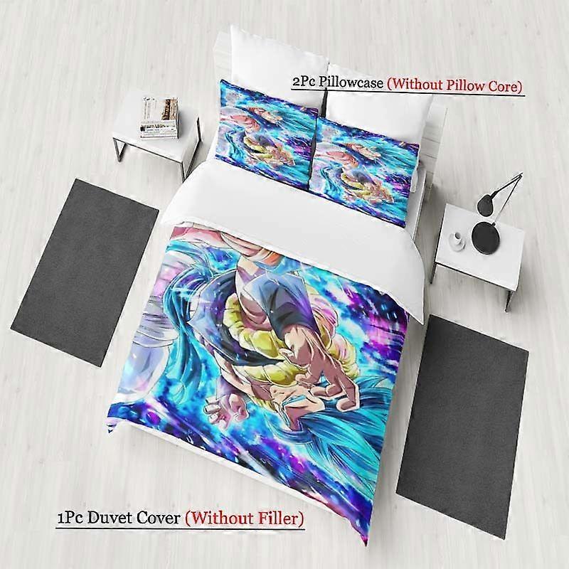 Super Saiyan Blue Vegeta Pattern Three-Piece Set Soft And Comfortable bedding