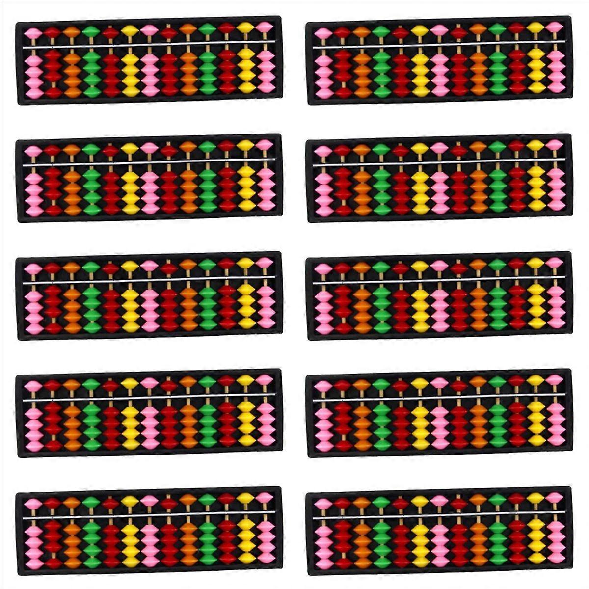 10X Portable Plastic Abacus Arithmetic Abacus Calculation Tool