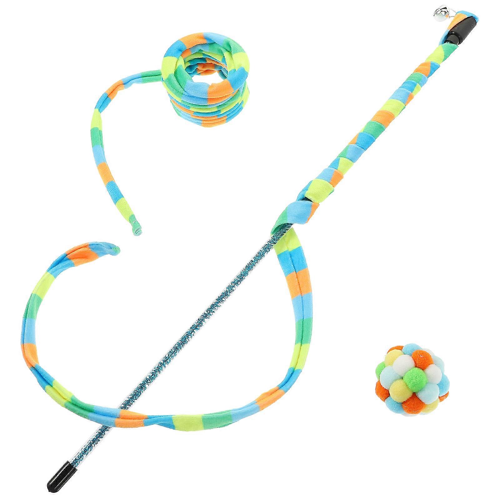 Cat Stick Teasing Wand with Attachment for Pet Cats 4Sets