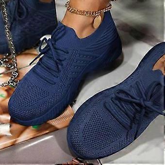 Laufschuhe für Damen, Sommer, Übergröße, modisch, lässig, atmungsaktiv, Mesh, Sportschuhe für Damen, Blau, Größe 35
