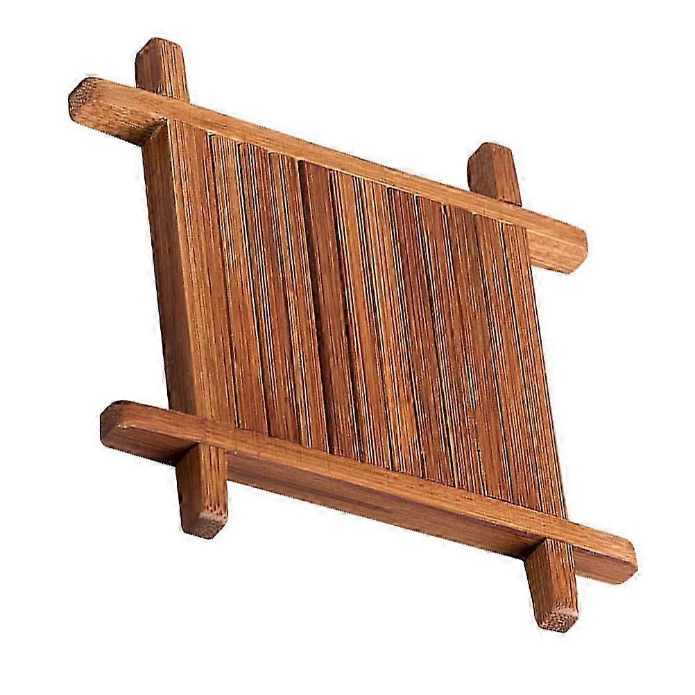 Heat Insulation Mat Square Design Tableware Mat Light Brown 1Set