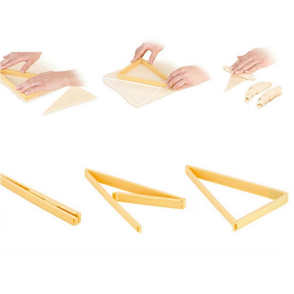 2pcs Croissant Bread Baking Tool Triangular Croissant Baking Model for Home Kitchen (Khaki)