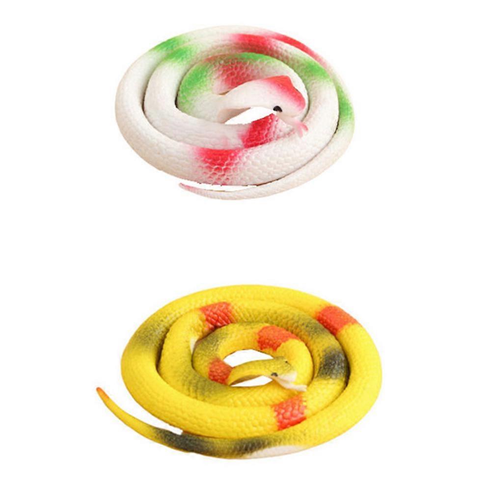 Simulation Snake Toy Imitated Rubber Snake for Prank Props 4Pcs Set