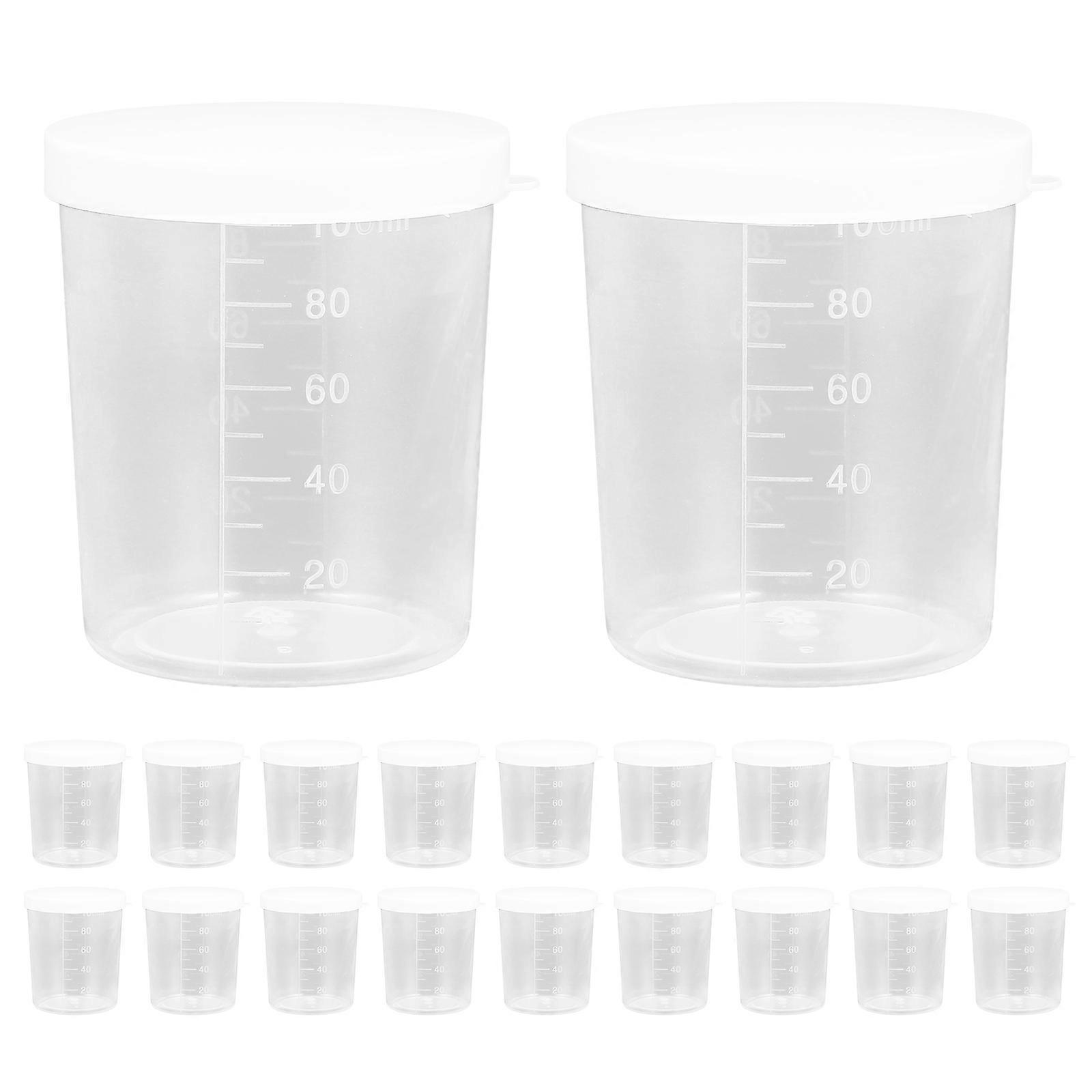 Precision Measuring Cup with Lid for Liquid Measuring 20Pcs Transparent Sample Cups
