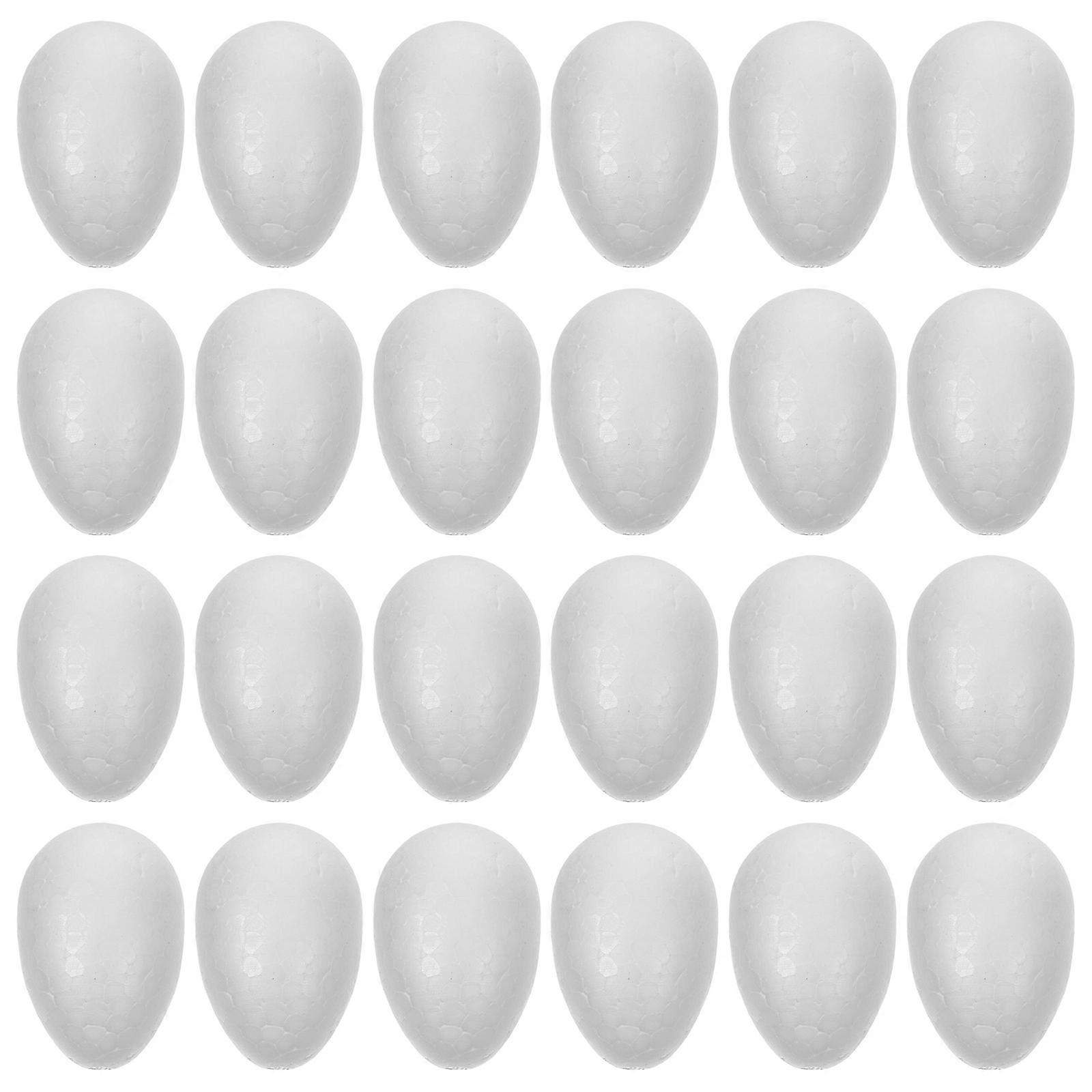Craft White Foam Easter Eggs for DIY Decoration 50Pcs Smooth Polystyrene