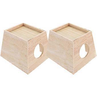 Kleines Haustier-Holzhaus zum Spielen und Toben, 2 Stück multifunktionales Rutin-Hühnernest