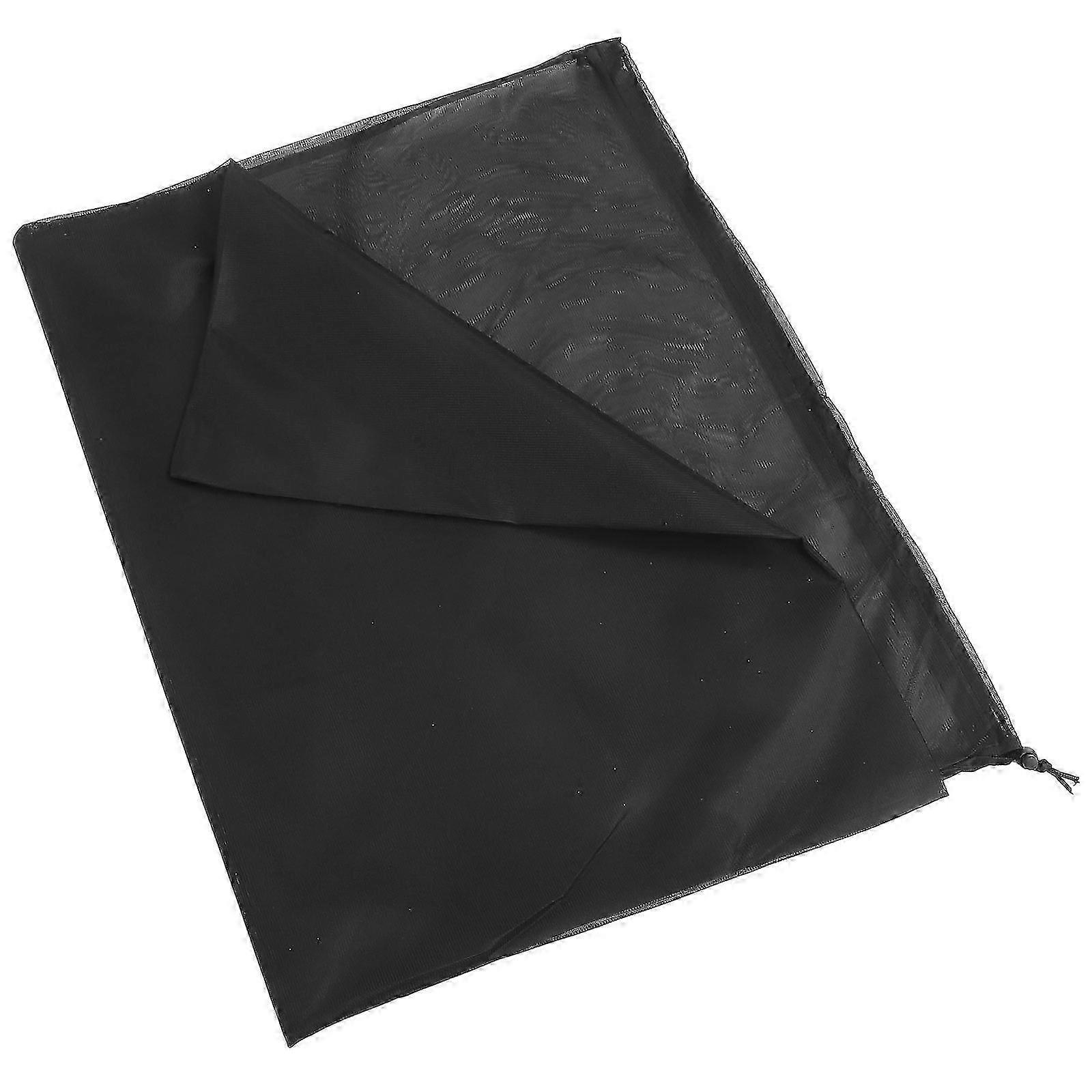Drawstring Laundry Bag | Foldable Polyester Travel Organizer | Black