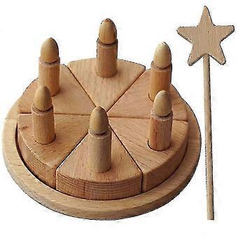 Kids Educational Toys Wooden Cake Set Wooden Birthday Party Cake Play Kitchen Set  WG-26