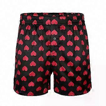 Calzoncillos bóxer con estampado de corazones para hombre, ideales para San Valentín, lencería, ropa de dormir, playa y hogar.