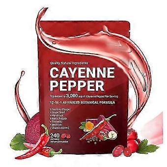 Cayenne Pepper 12 in 1 Botanical Extract Formula Nutrition Gels & Chews 240 Counts,1 pack