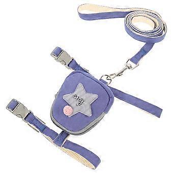 Cat Harness and Leash Kitten Walking Rope Outdoor Use 4Pcs Blue Set