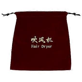 Drawstring Bag for Hair Dryer Container Flannel Storage 1Pcs Coffee