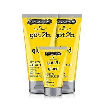 2B Glued Styling Spiking Hair Gel 2 - 6 oz tuber + 1 rejsetube på 1,25 oz