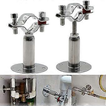 Stainless Steel Pipe Clamp Holder Clamp - Adjustable Ceiling Wall Mount Clamps Diameter 25-27mm Height 50-100mm for Pipes Rods Gas Wall Hose, 2 Piece