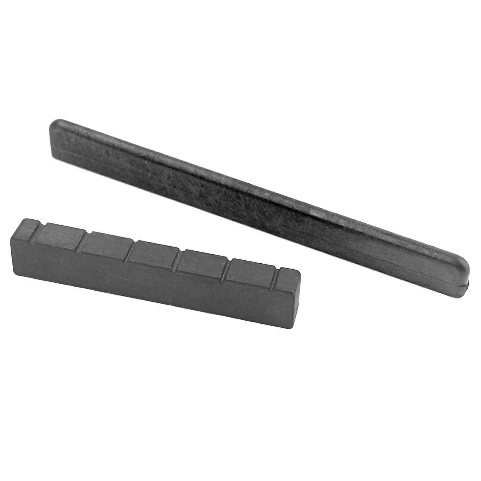 Replacement Bridge Saddle and Nut Accessory for Classical Guitar (Black)