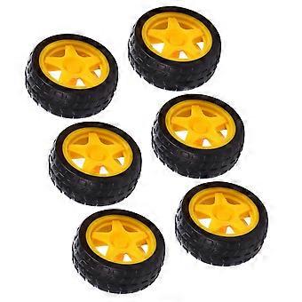 6pcs Bambini Gomma Bauble Wheel Robot Tracing Line Patrol Accessori per auto