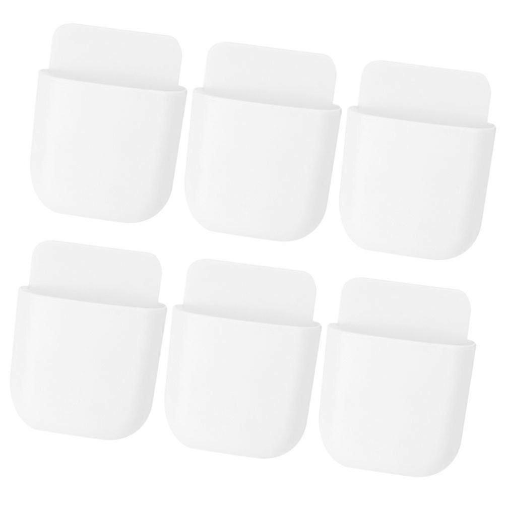 Remote Control Holder Plastic Wall Mount Holder for Storage 6Pcs White ABS