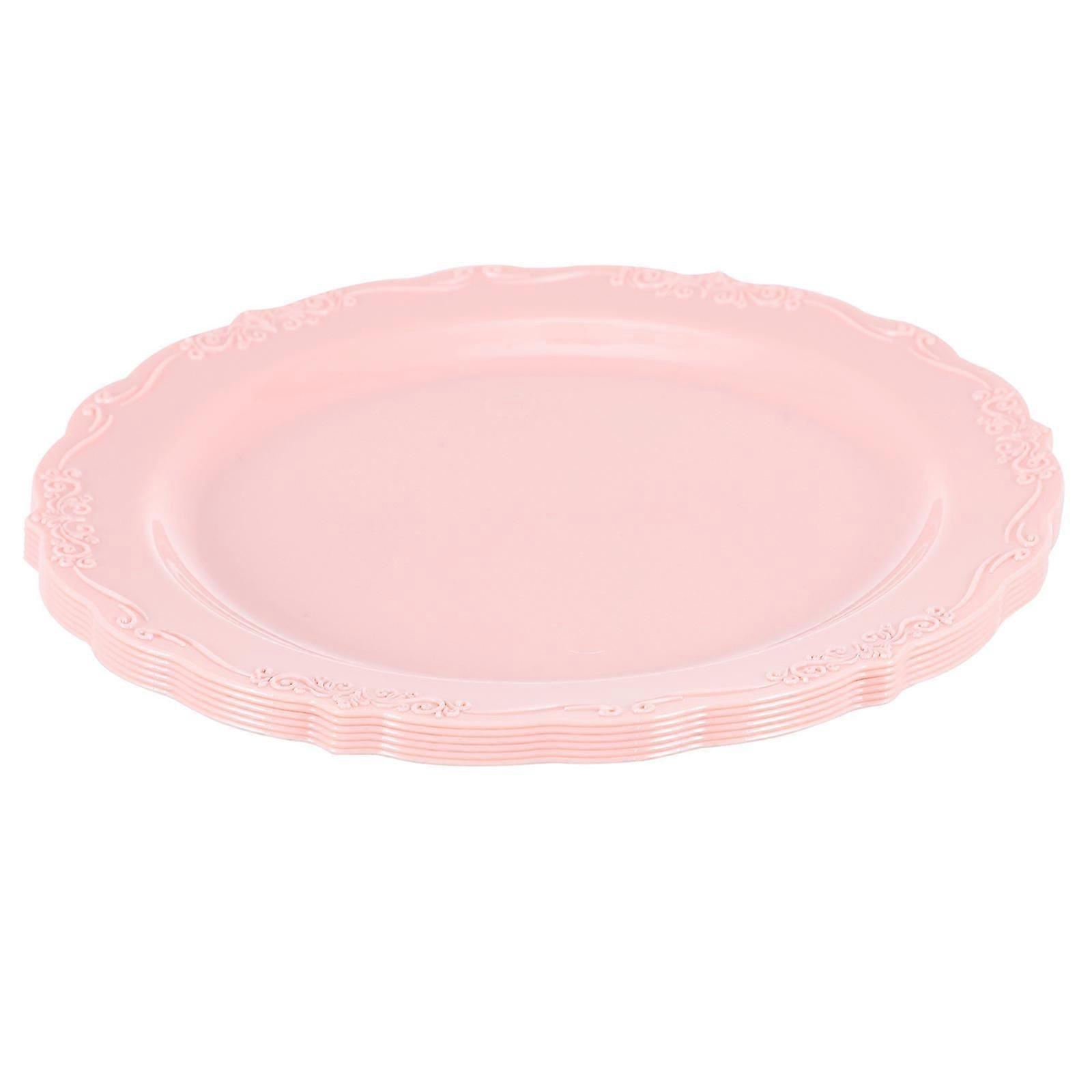 Plastic Plate Round Shape Dish for Storage 6Pcs Practical Tableware Set