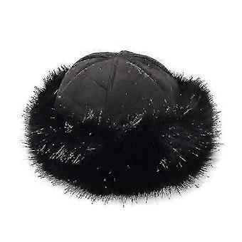 Winter Warm Thick Snow Cap Faux Fur Suede Fluffy Beanie for Mongolian Men Women Qinhai