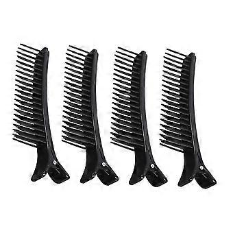 RUIYUE 4pcs Black Hair Styling Grip Clips Sectioning Hair Clips for Salon Haircuts Coloring Professional Stylist Tool