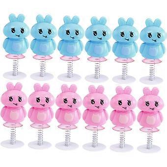 12pcs Spring Jump Rabbit Spring Jumping Hopping Bunny Spring Jumping Animal Chick Jumping Rabbit Bunny B Rabbit Model Abs