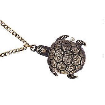 1pc Retro Taschenuhr Legierung Schildkröte Design Quarz Taschenuhr mit Kette
