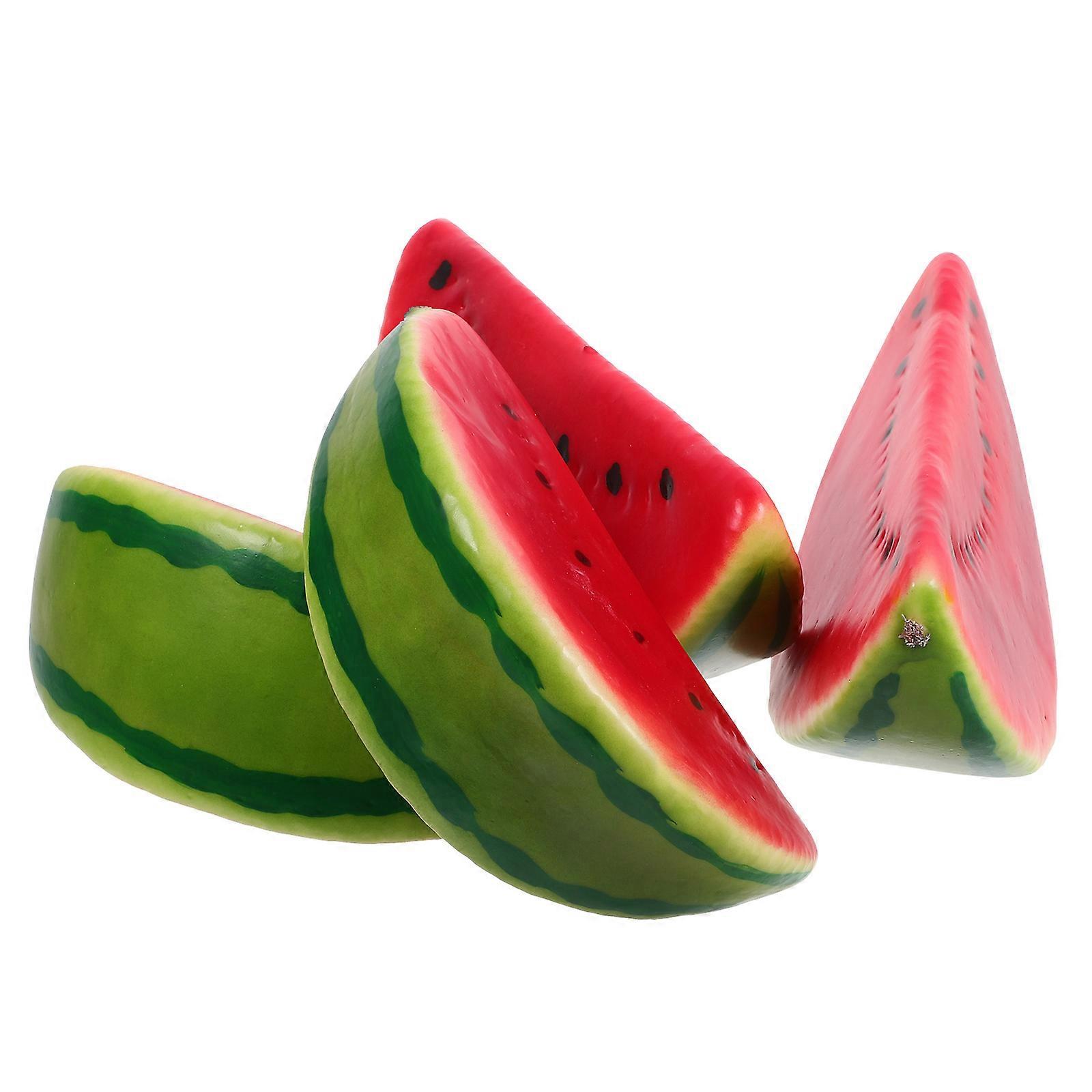 4pcs Simulation Watermelon Slice Prop Fake Watermelon Slice Decoration Artificial Fruit Prop