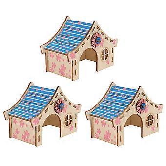 3pcs Hamster Freistehende Villa Spielzeug Hamster Nester Haustier Übung Spielzeug