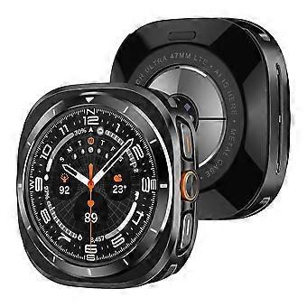 Capa protetora de metal preta para Samsung Galaxy Watch Ultra 47mm com encaixe preciso e proteção durável.