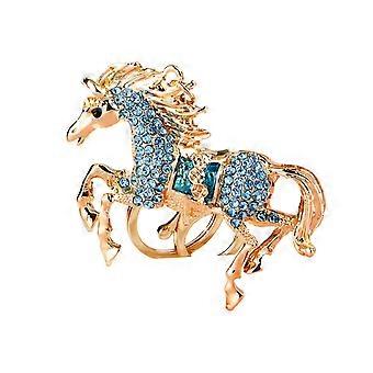 Sleutelhanger met paardenmotief en 3D-sterrenbeeldhanger met strass-steentjes voor tassen/sleutels – als accessoire