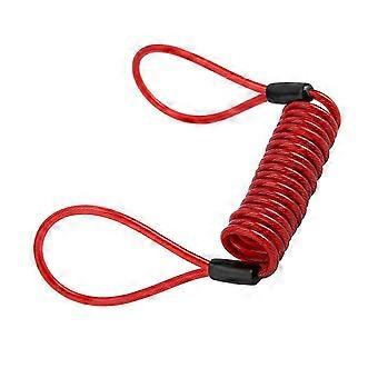 Red Anti-theft Bicycle Motorcycle Disc Brake Lock Reminder Coil Cable PVC