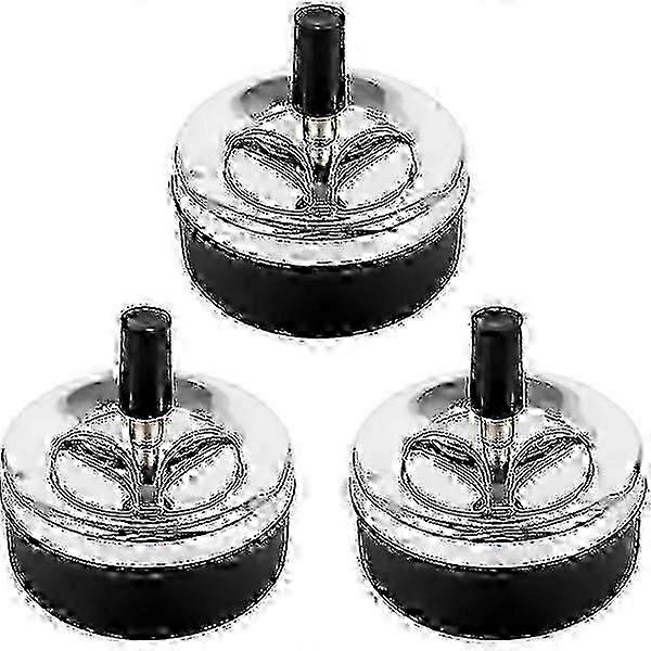 3ST Spinning Ashless Ashtray - Extra Large Chrome Windproof Outdoor Tabletop Ashtray