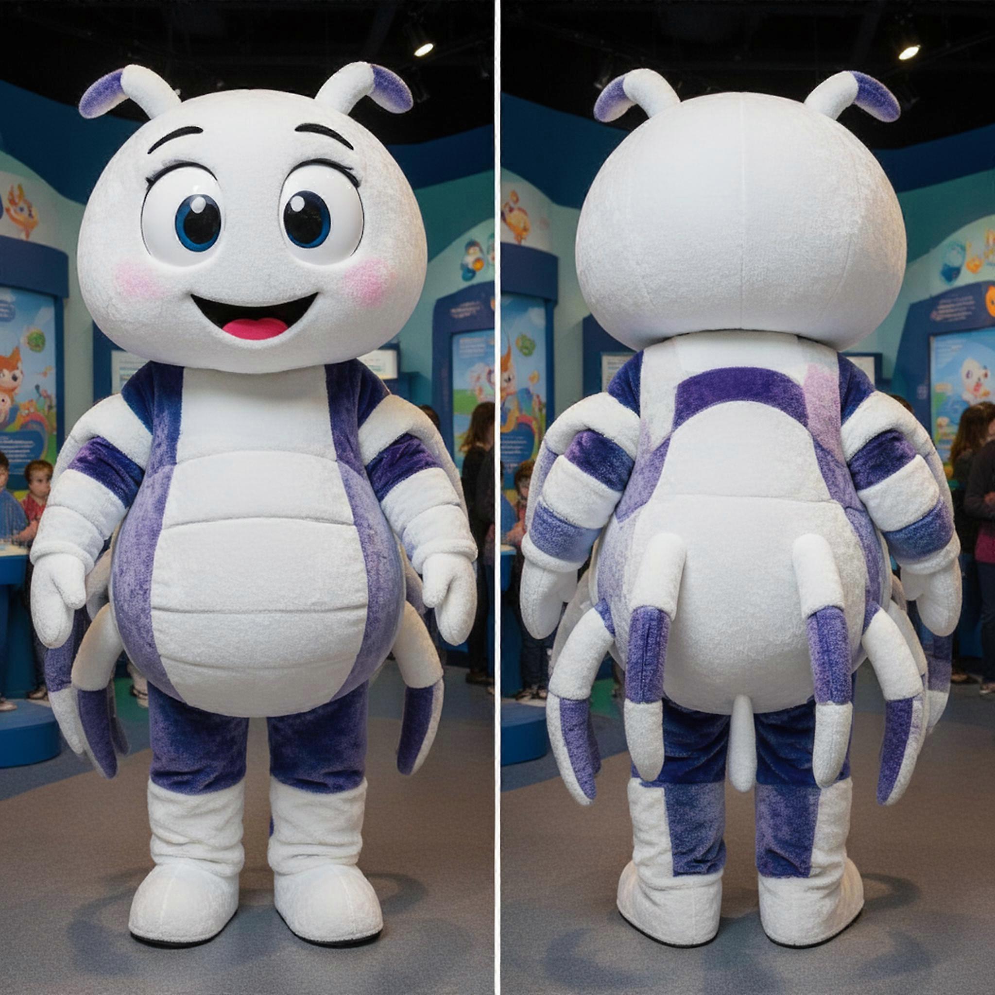 MASTICOT Ivory White Rounded Spider Mascot