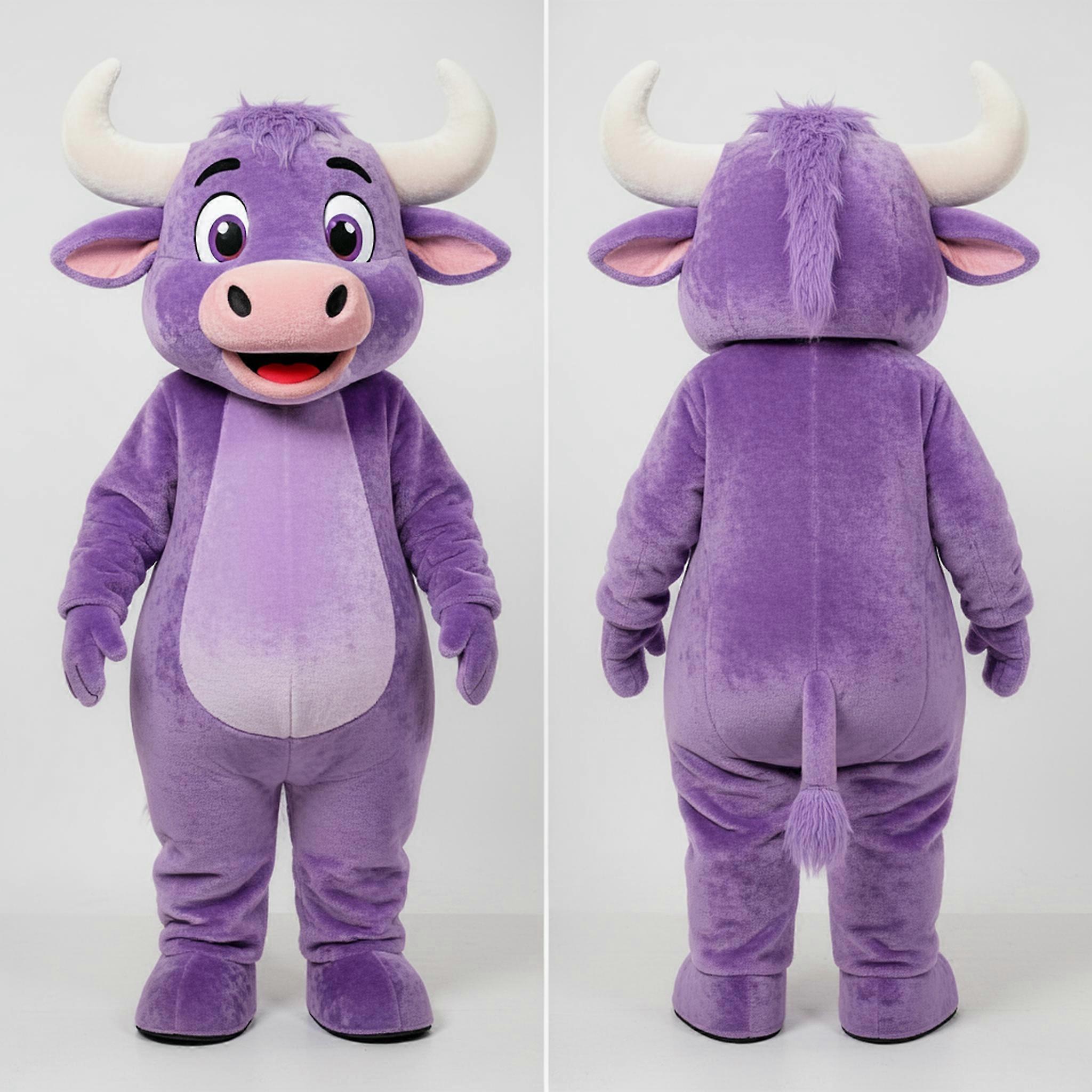 MASTICOT Lavender Fluffy Zebu Mascot