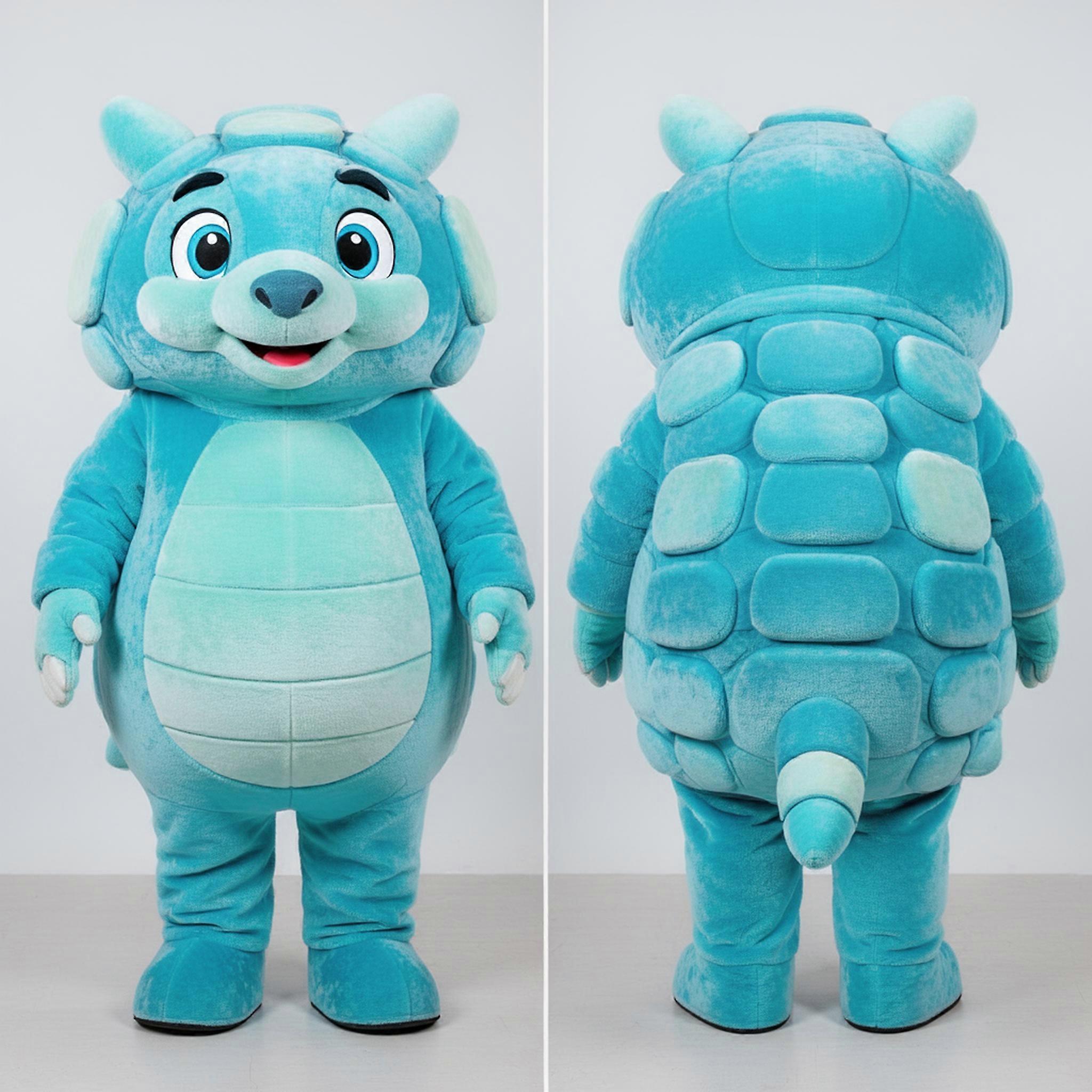 MASTICOT Cyan Rounded Glyptodon Mascot